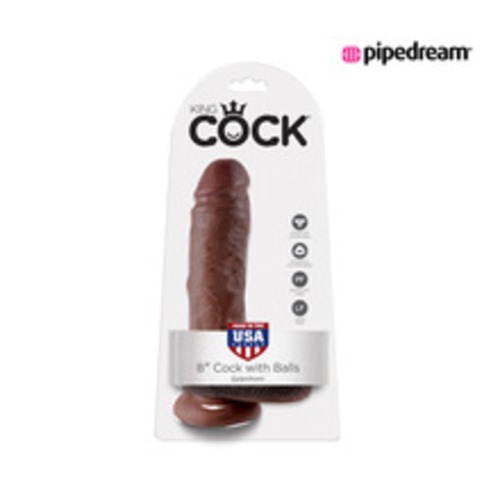 [PD550729] King Cock 8&quot; Cock with Balls - Brown&quot;ad